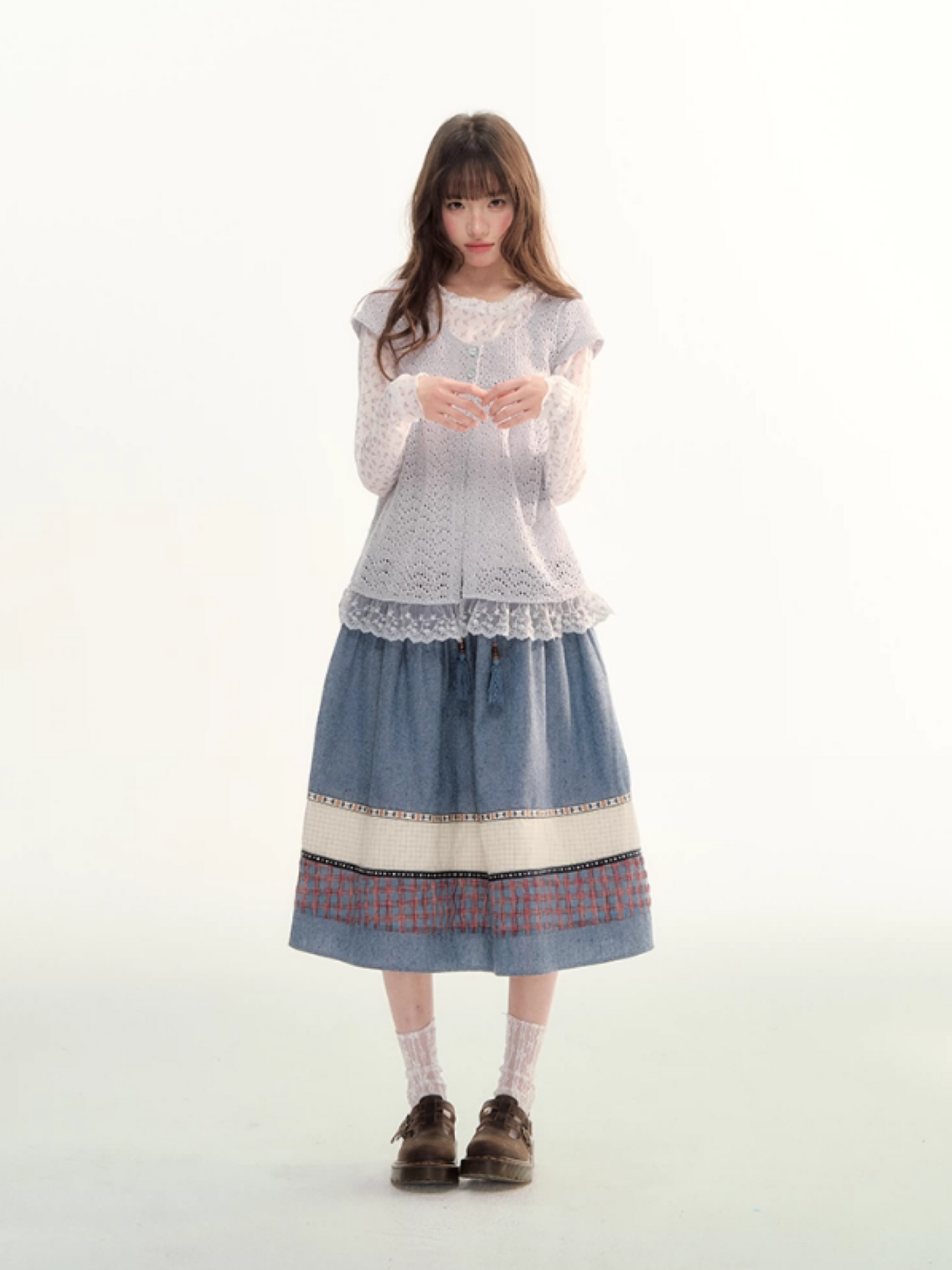 Ash Fir Crochet Lace Cardigan Set LL2026093