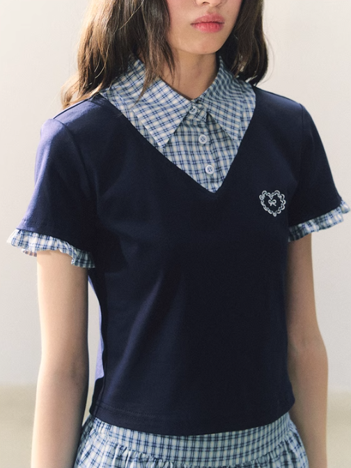 罐头士多所 - 青春收藏家 Heart & Plaid Layered Set
