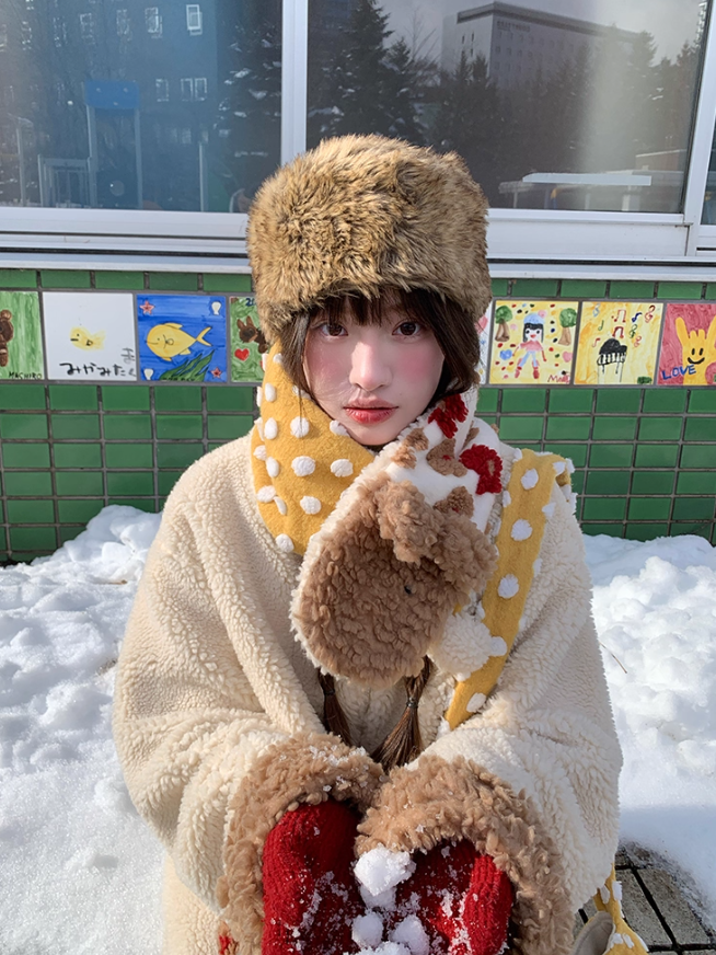 罐头士多所 Cute Puppy Patchwork Sherpa Jacket