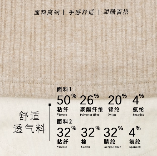 ZiziFei - Draped Mock Layered Long Sleeve Top – Soft Knit Two-Tone Design
