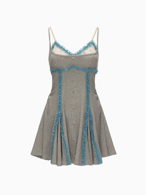 MAMC - Artsy Grey Summer Ruffle Dress