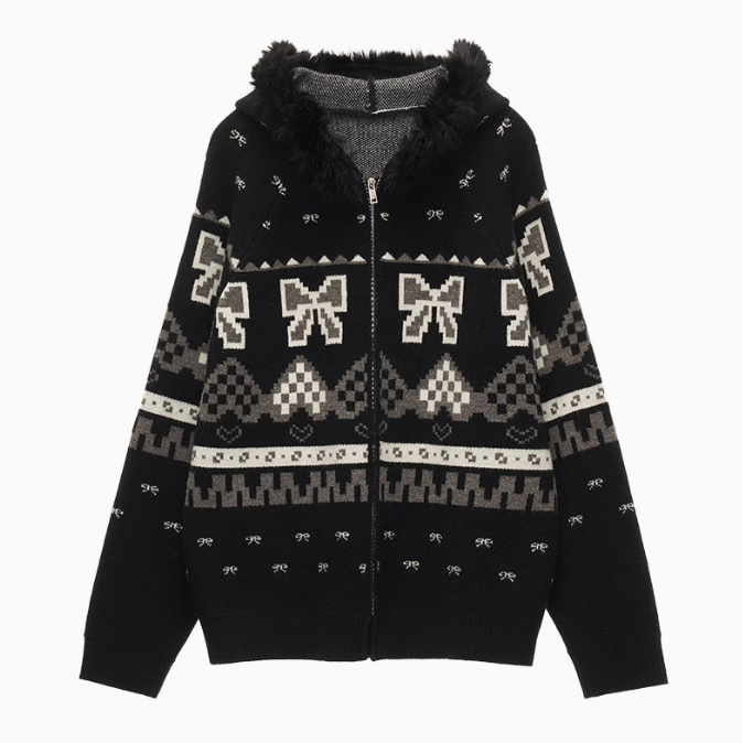 MAMC - "Black Urban Bow" Cardigan