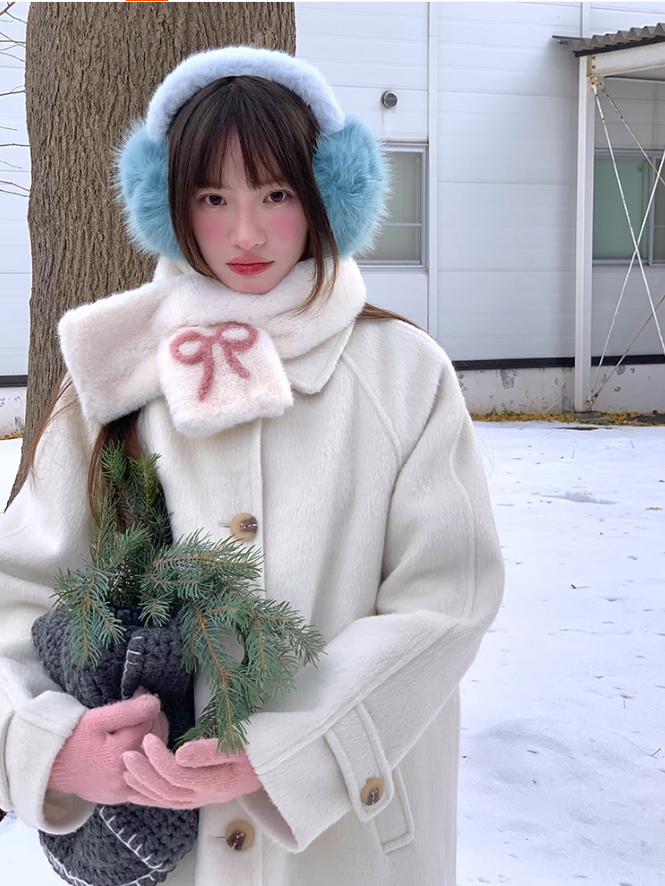 罐头士多所 Atmosphere Wool-Blend Fuzzy Coat