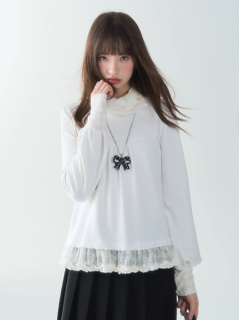 罐头士多所 - Ivory Cloud Lace Blouse