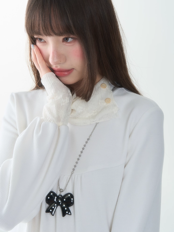 罐头士多所 - Ivory Cloud Lace Blouse