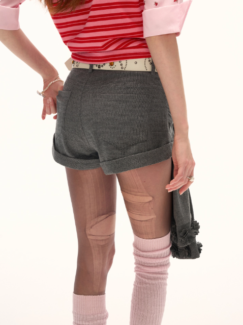 MAMC - Gray Tie-Waist Shorts