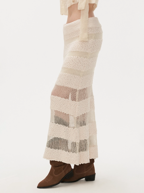 MAMC - 3D Knit-Draped Midi Skirt