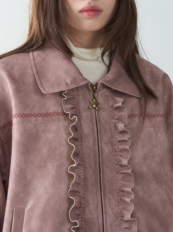 罐头士多所 - "Powder Mist Dream" Vintage Embroidered Short Jacket