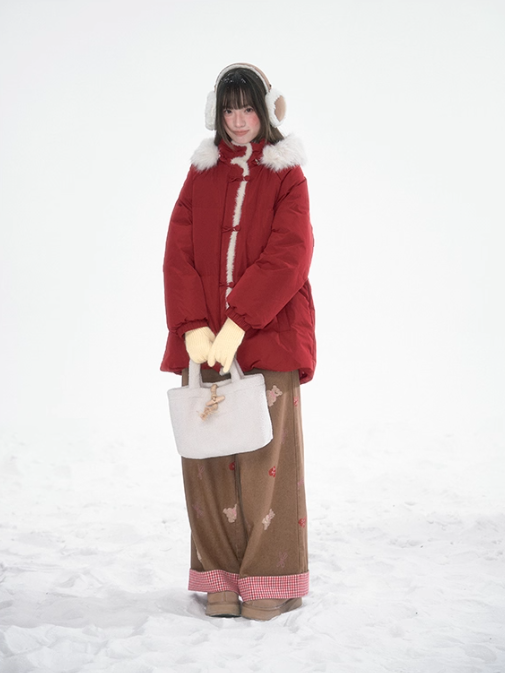 罐头士多所 Christmas Red Hooded Down Jacket