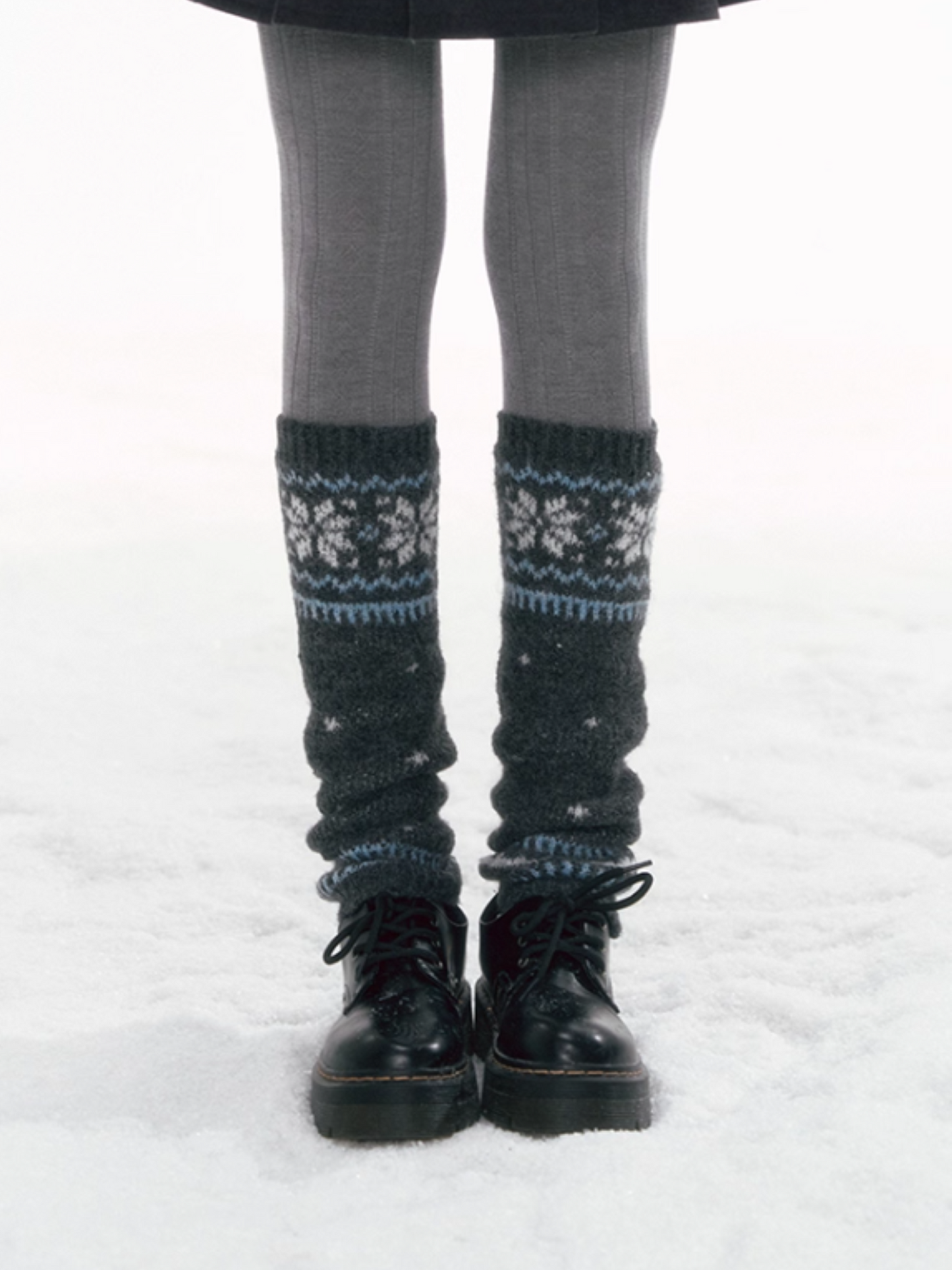 '雪夜星海' Snowflake Jacquard Knit Leg Warmers