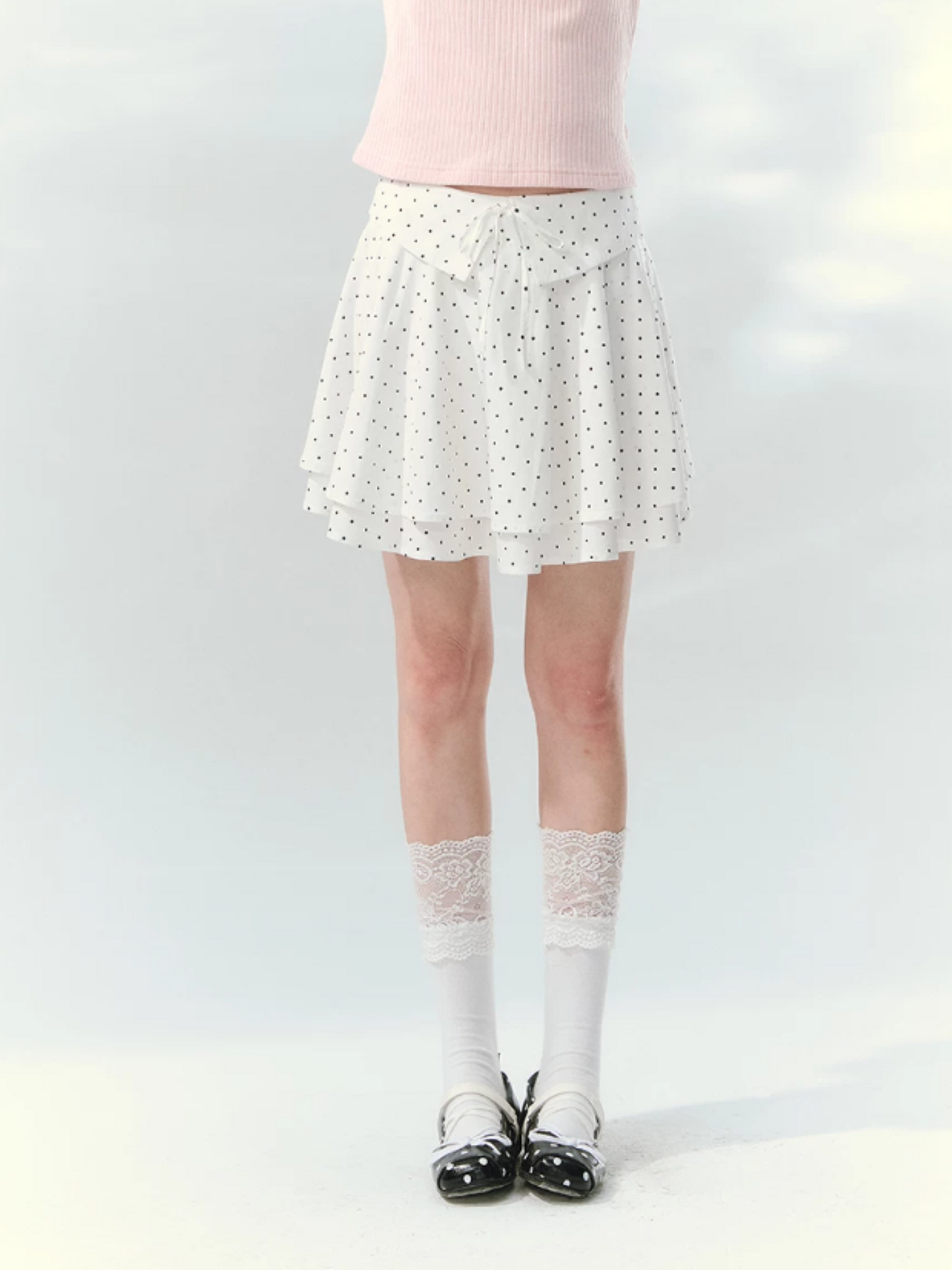 “Milk Candy Academy” Pink Polka Dot Collar Skirt Set LL2026148