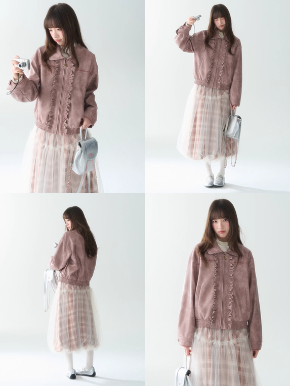 罐头士多所 - "Powder Mist Dream" Vintage Embroidered Short Jacket