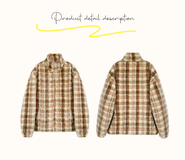 Zzouu - Coffee Grid Cotton Jacket