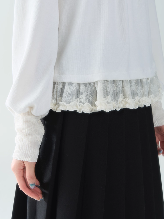 罐头士多所 - Ivory Cloud Lace Blouse