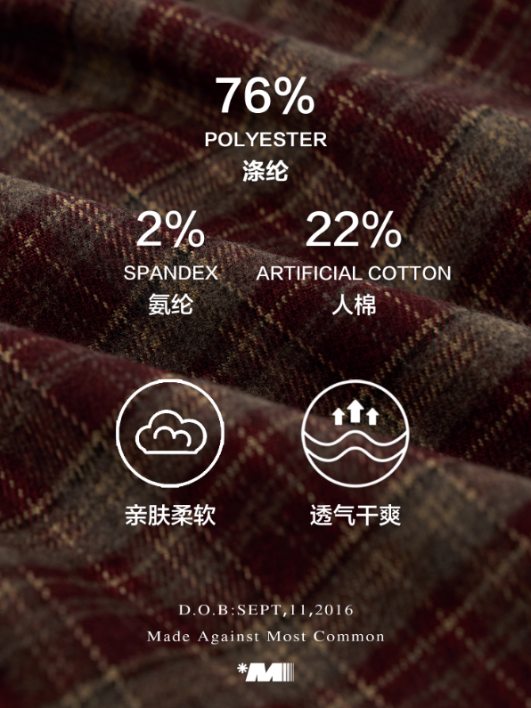 MAMC - Burgundy Grunge Off-Shoulder Plaid Dress