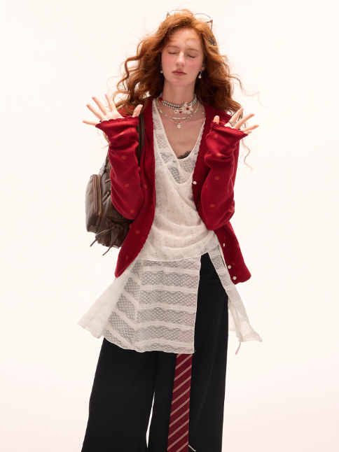 MAMC - Moonveil Layered V-Neck Top