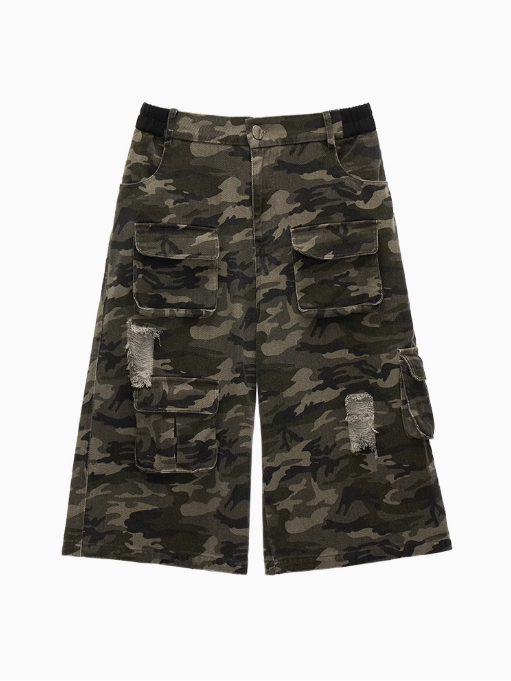 MAMC - Camo Utility Denim Shorts
