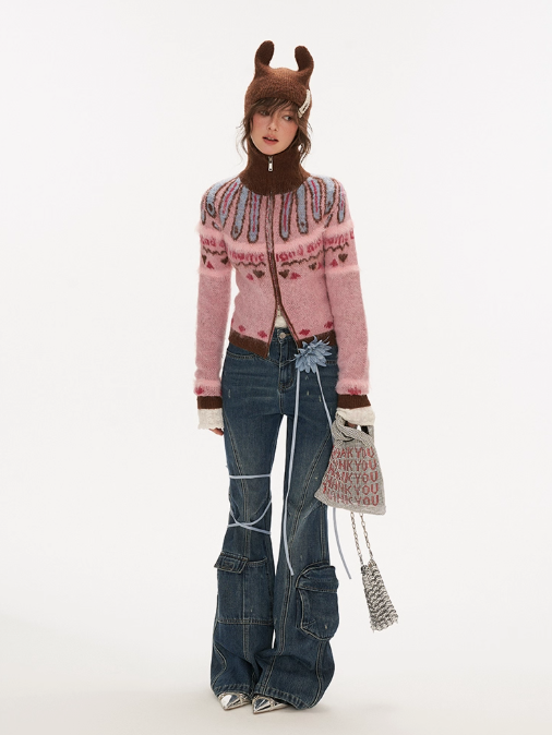MAMC - Vintage Washed Flare Cargo Jeans