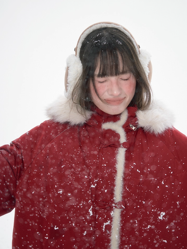 罐头士多所 Christmas Red Hooded Down Jacket