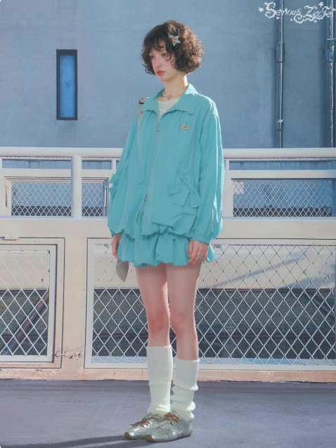 ZiziFei - Mint Green Windbreaker Jacket