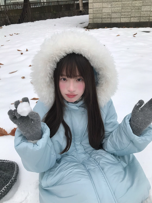 罐头士多所 Winter Balloon Silhouette Puffer Coat with Detachable Hood