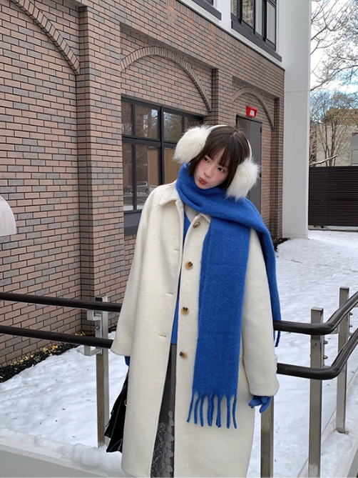 罐头士多所 Atmosphere Wool-Blend Fuzzy Coat