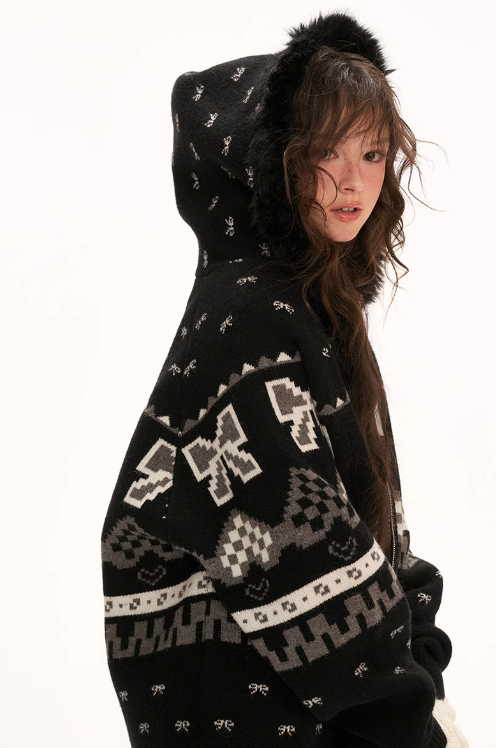 MAMC - "Black Urban Bow" Cardigan
