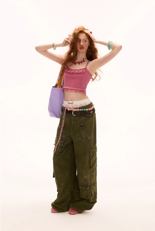 MAMC - Beaded Strap Slim-Fit Cami Top