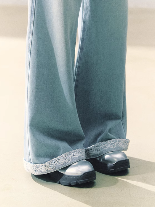 罐头士多所 - 轻吻盛夏 Lace Whisper Wide-Leg Pants