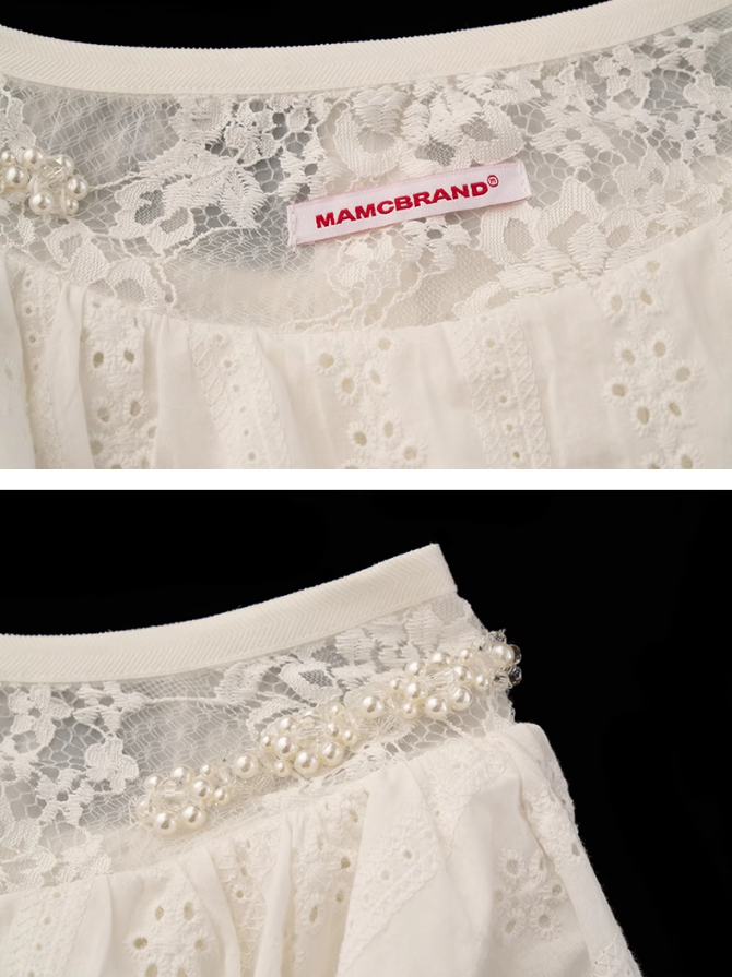 MAMC - Layered Faux Two-Piece Lace Skort – White Summer Dream Mini