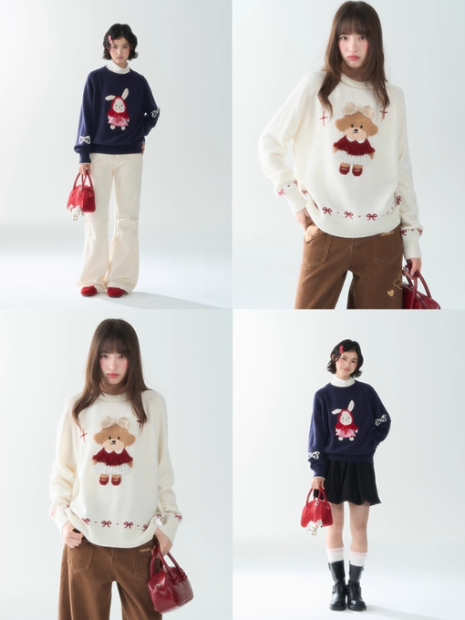 罐头士多所 - “Sweet Signals” Animal Knit Sweater