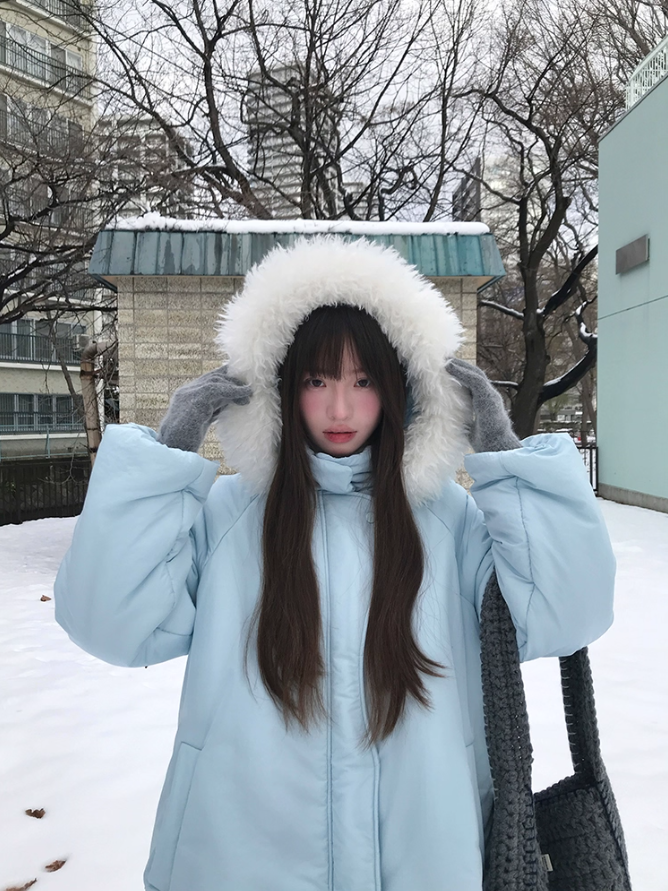 罐头士多所 Winter Balloon Silhouette Puffer Coat with Detachable Hood