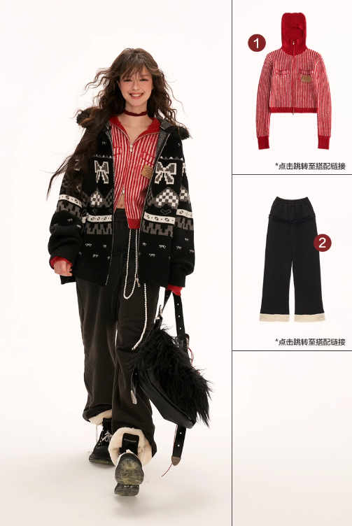 MAMC - "Black Urban Bow" Cardigan