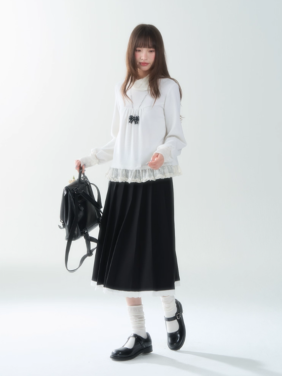 罐头士多所 - Ivory Cloud Lace Blouse
