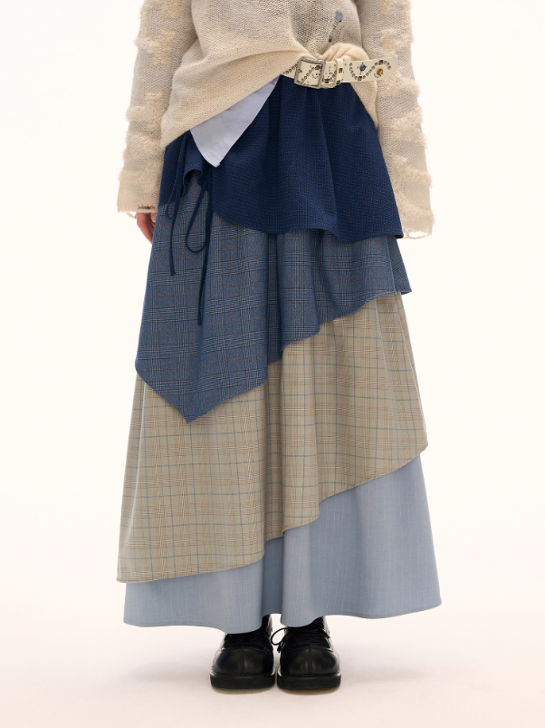 MAMC - Multi-Layered Plaid Maxi Skirt