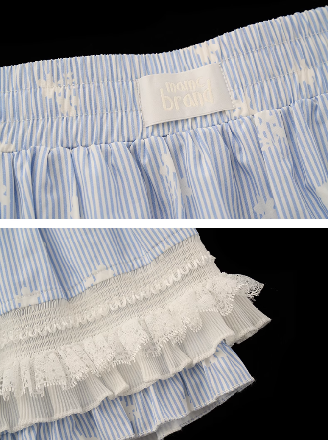 MAMC - Striped Floral Ruffle Mini Skort – Sweet & Versatile Summer Essential