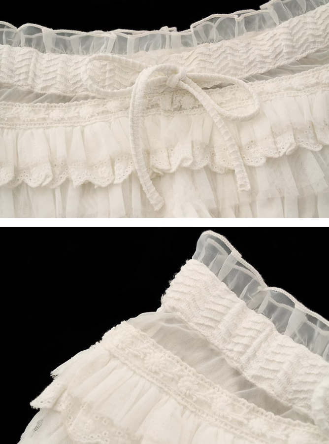 MAMC - Layered Puffy White Skort – Summer Mini with a Feminine Twist
