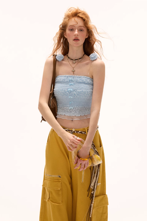 MAMC - Rose Strap Cinched Cami Top