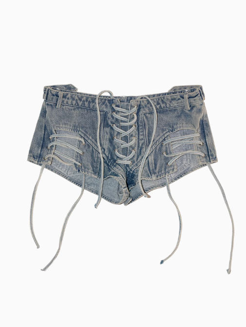 MAMC - Vintage Tie-Up Denim Shorts