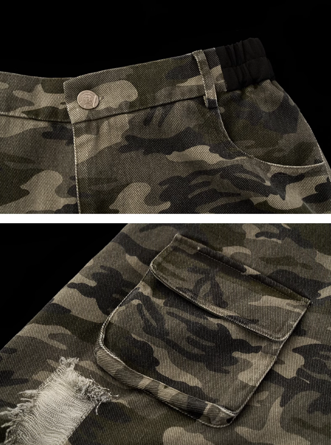 MAMC - Camo Utility Denim Shorts