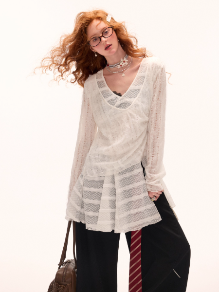 MAMC - Moonveil Layered V-Neck Top