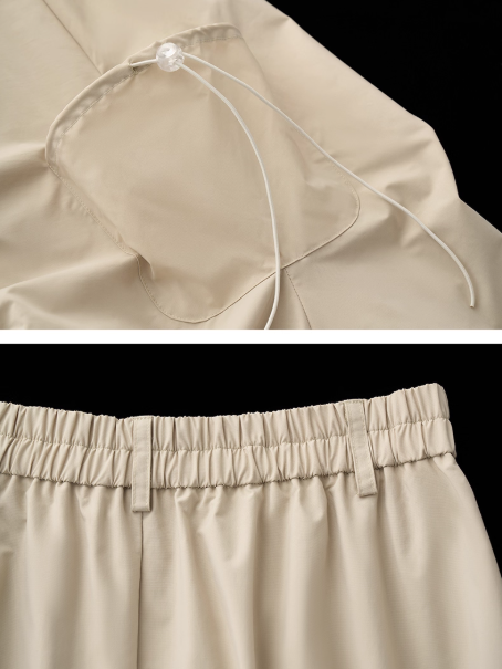 MAMC - Asymmetric Ruched Tech Midi Skirt