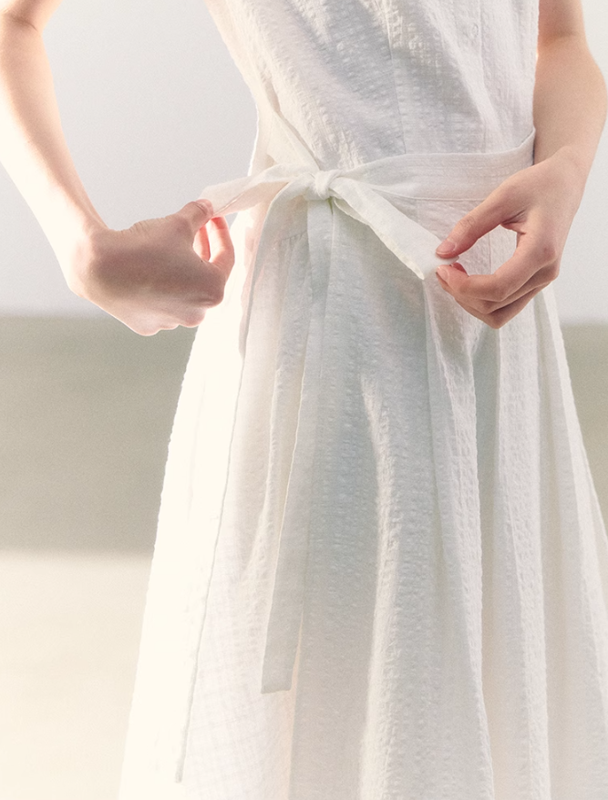 罐头粪便 - Summer Picnic Gingham Mini Dress – Short Sleeves & Waist Tie Detail