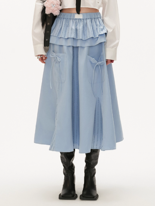 MAMC - Pastel Tiered Pocket Maxi Skirt