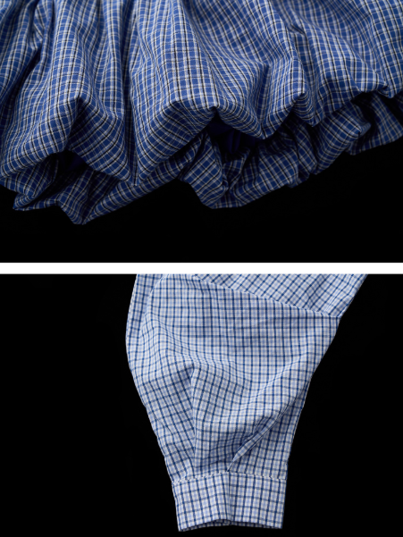 MAMC - Blue Off-Shoulder Shirred Peplum Top