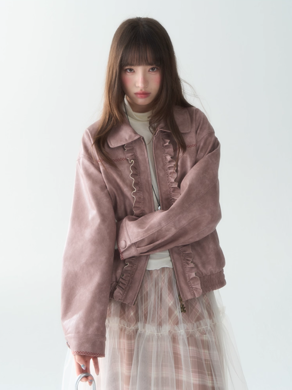 罐头士多所 - "Powder Mist Dream" Vintage Embroidered Short Jacket