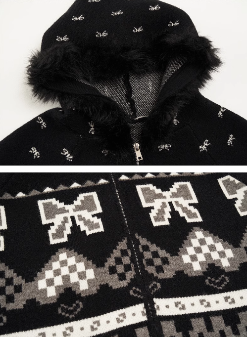 MAMC - "Black Urban Bow" Cardigan