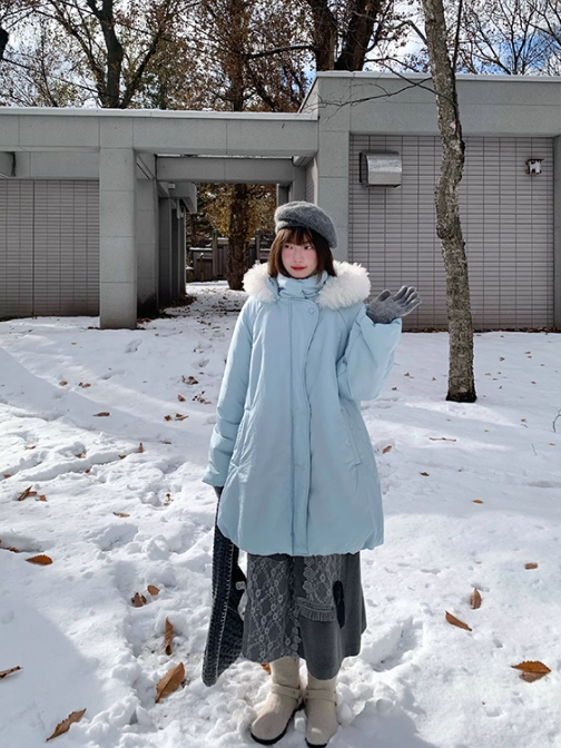 罐头士多所 Winter Balloon Silhouette Puffer Coat with Detachable Hood
