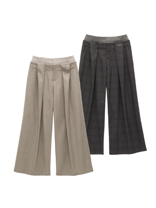 MAMC - Double Waistband Plaid Wide-Leg Trousers – High-End Loose Straight Pants