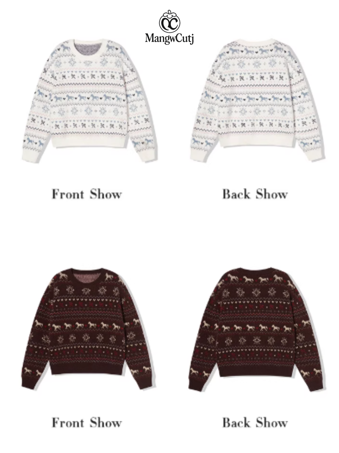 EPTISON - Vintage Fair Isle Knit Sweater – Soft Girl Retro Pullover